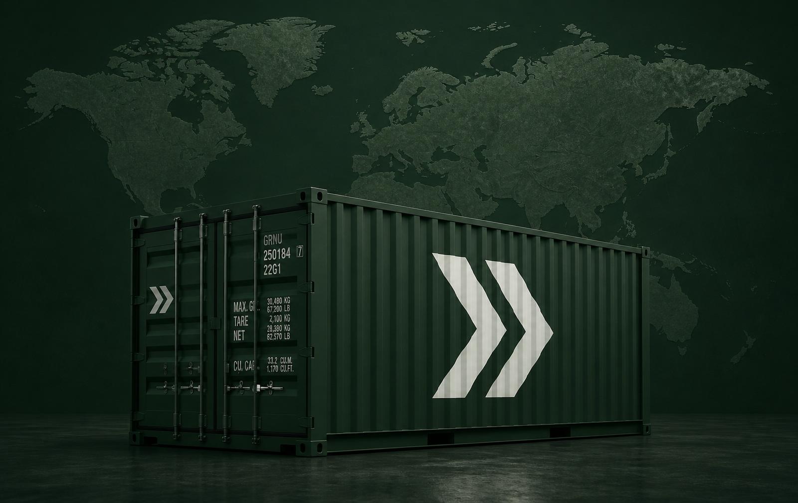 Contenedor verde Granitefreight Venezuela